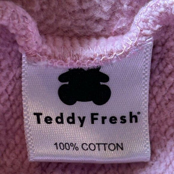 Teddy Fresh Hoodie Womens 2X Pink Embroidered Floral Bling Pullover Plus Size - Picture 9 of 14